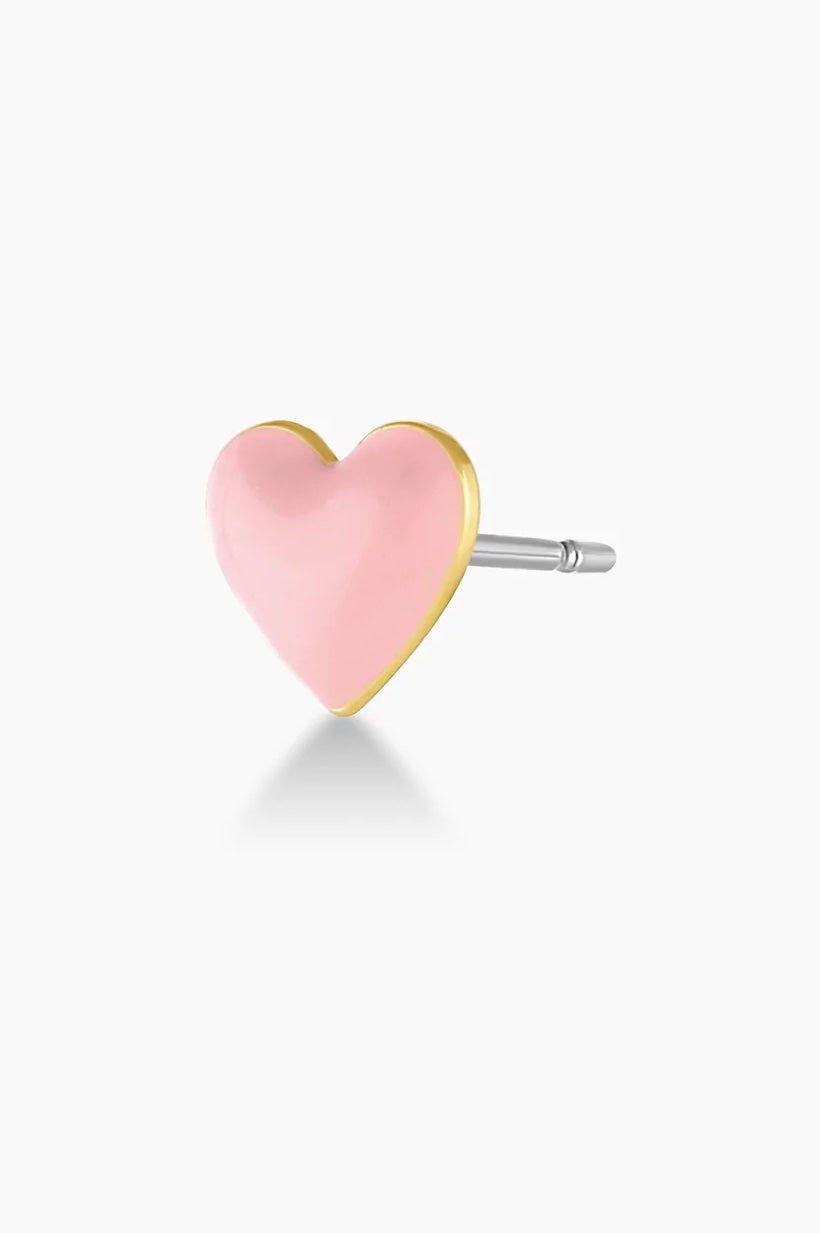 Blush Heart Charm Stud