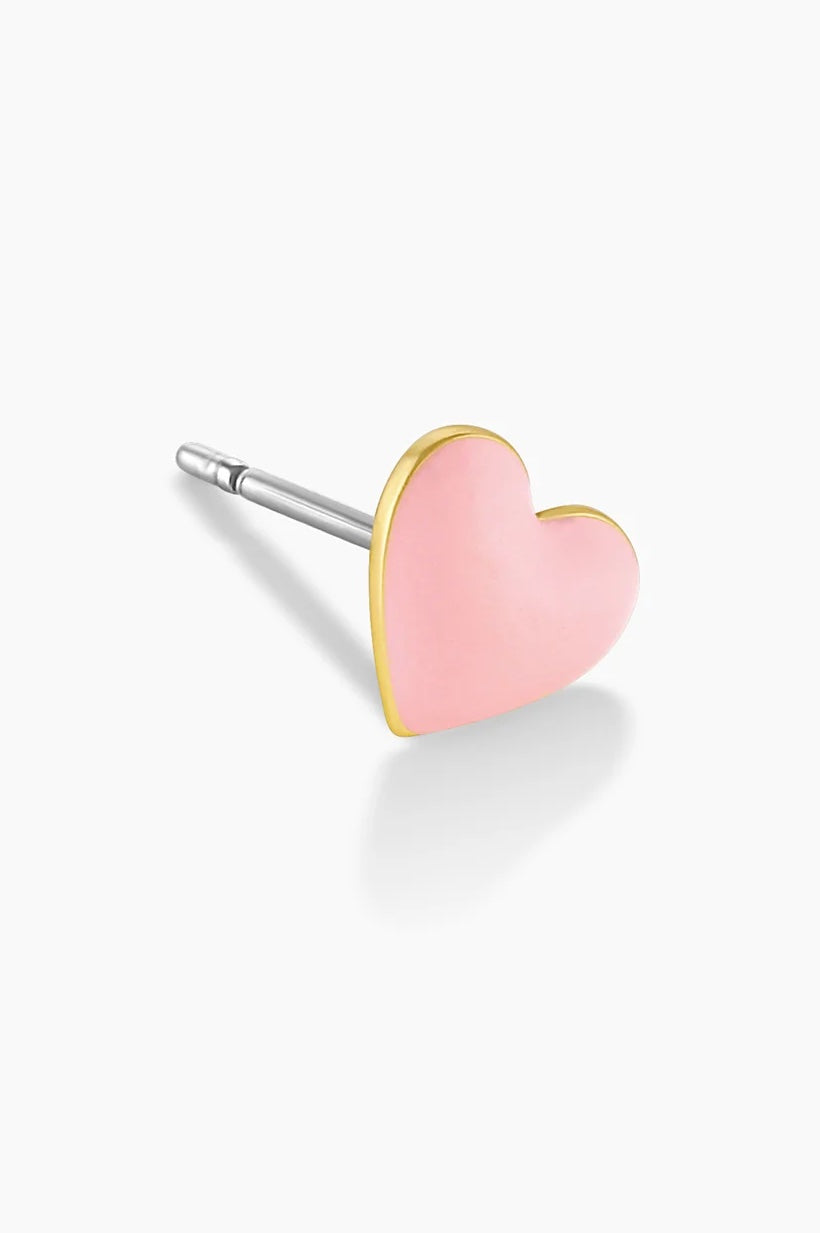 Blush Heart Charm Stud
