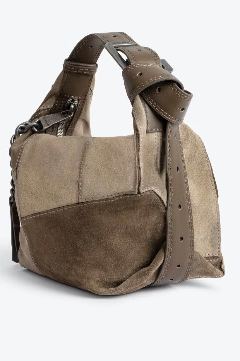Le Cecilia Suede Patchwork Handbag