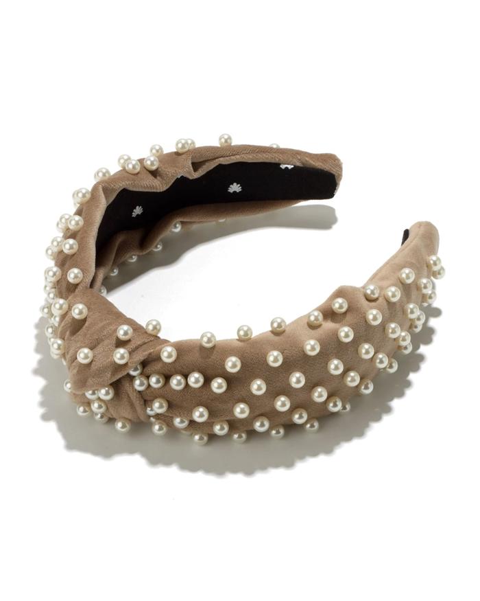 Velvet Pearl Knotted Headband