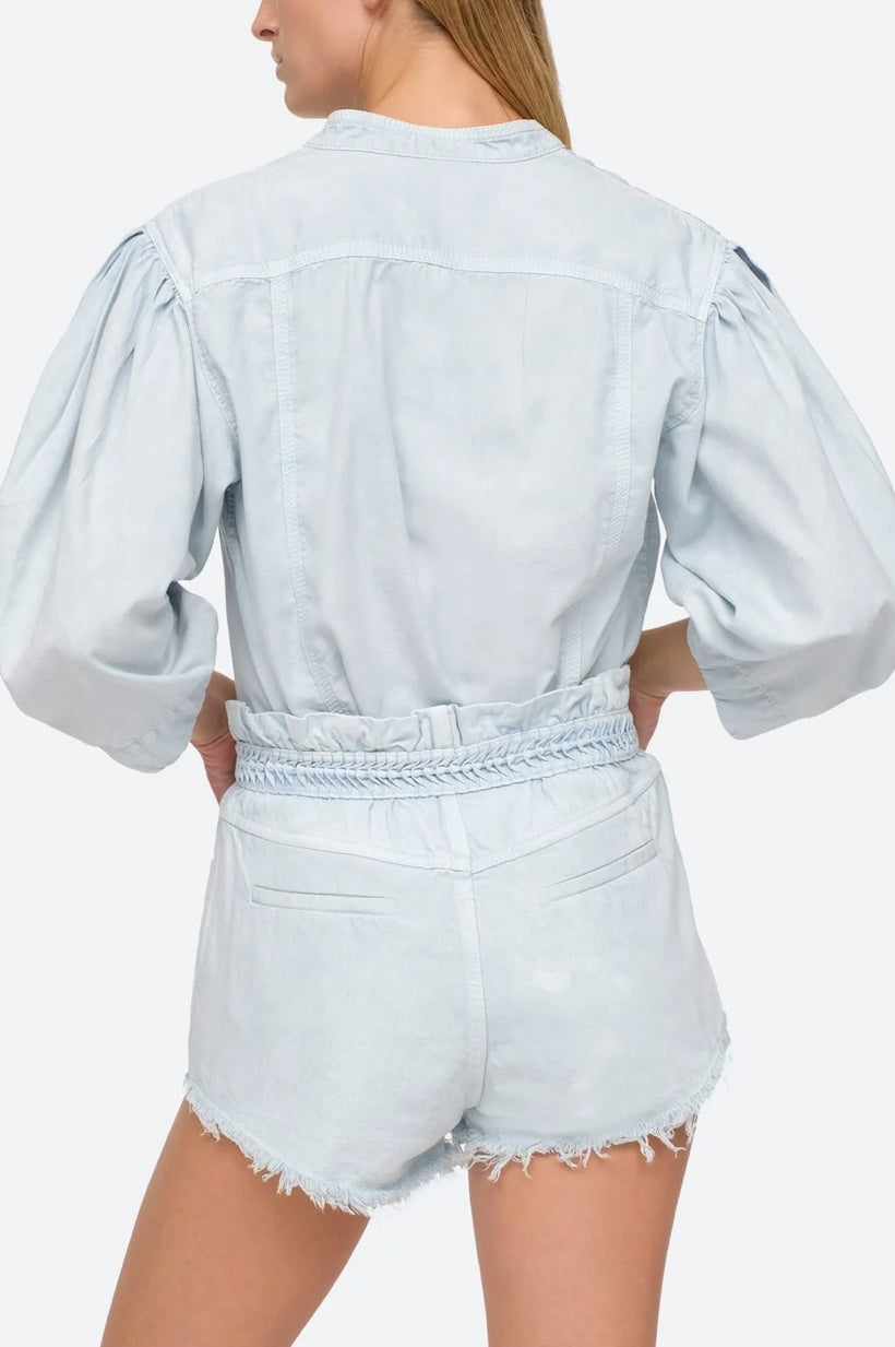 Nyla Twill Puff Sleeve Top