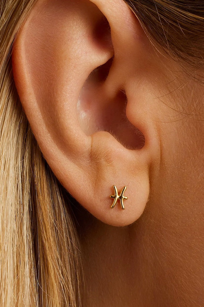 Zodiac Charm Stud - Pisces