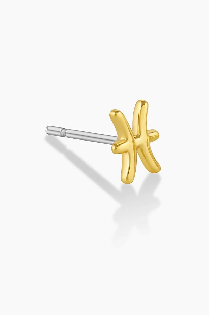 Zodiac Charm Stud - Pisces