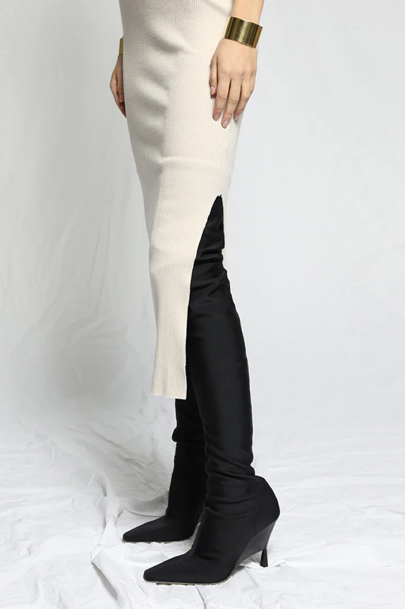 Sleeveless T-Neck Midi Dress