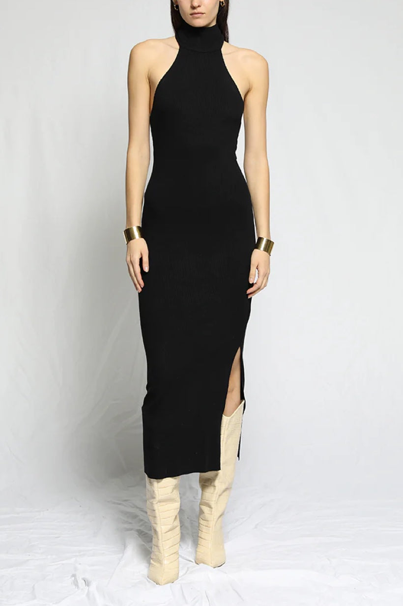 Sleeveless T-Neck Midi Dress