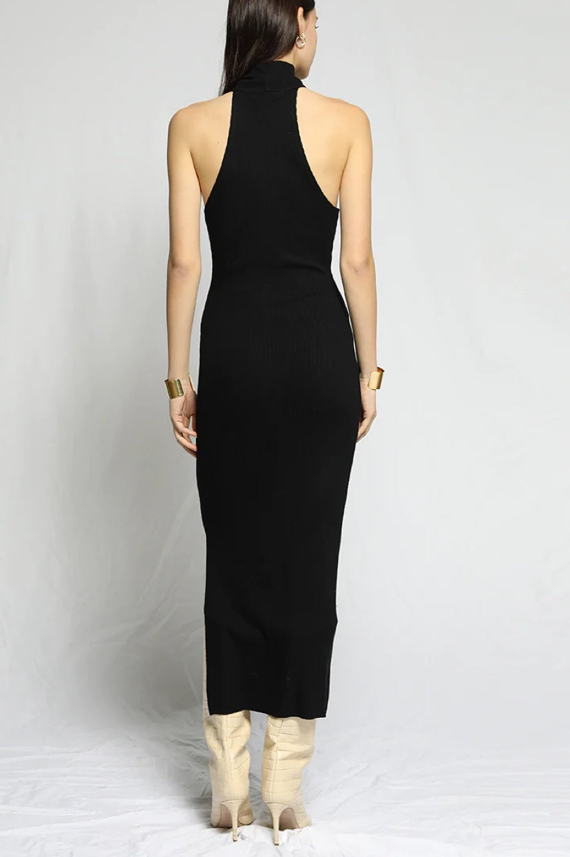 Sleeveless T-Neck Midi Dress
