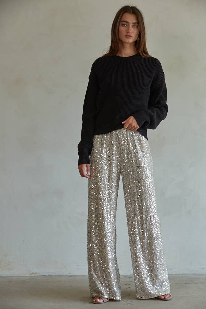 Sequin Wide Leg Pants