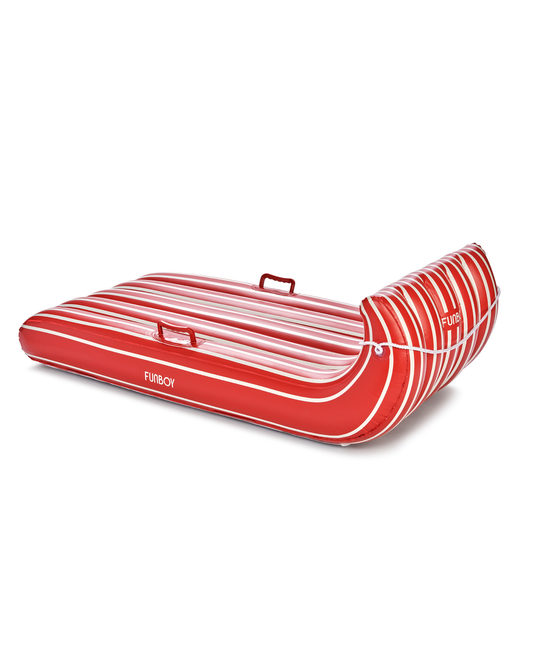 Red Stripe Inflatable Toboggan Sled