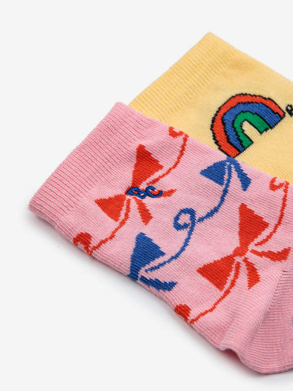 Rainbow & Ribbon Short Sock 2 Pack