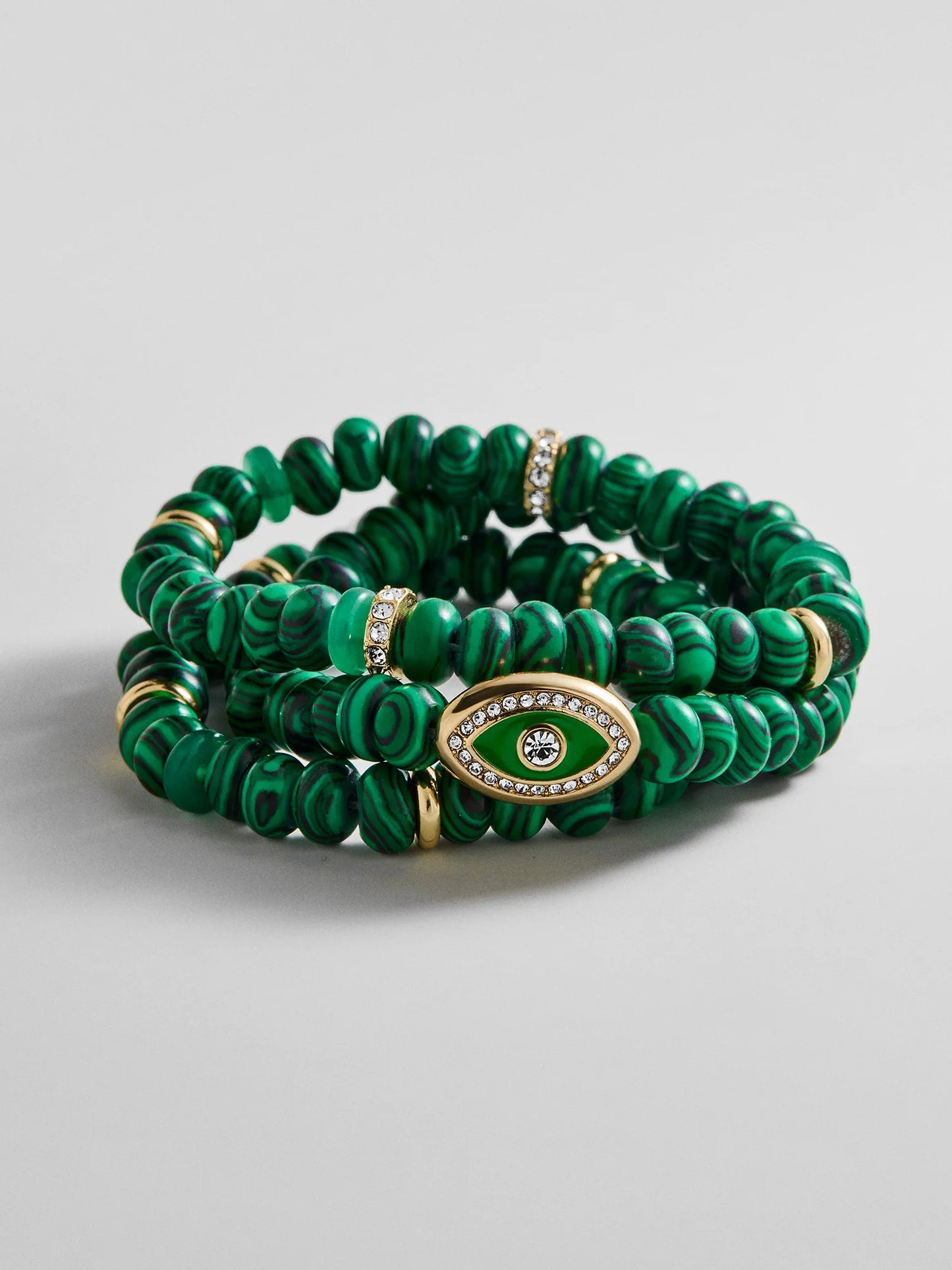 Evil Eye Bracelet set Malachite