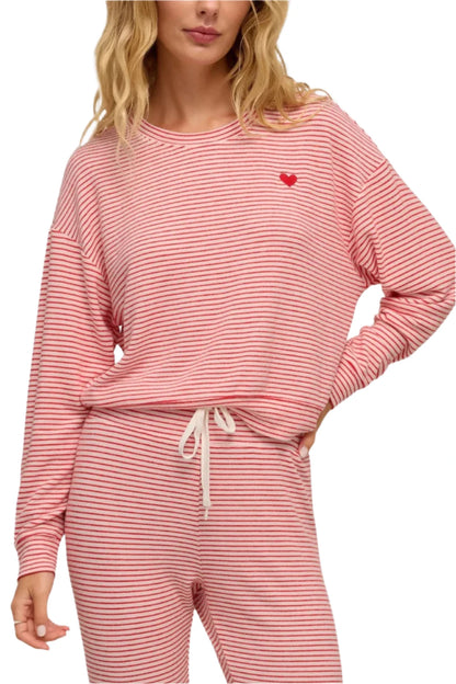 Bisous Stripe LS Top