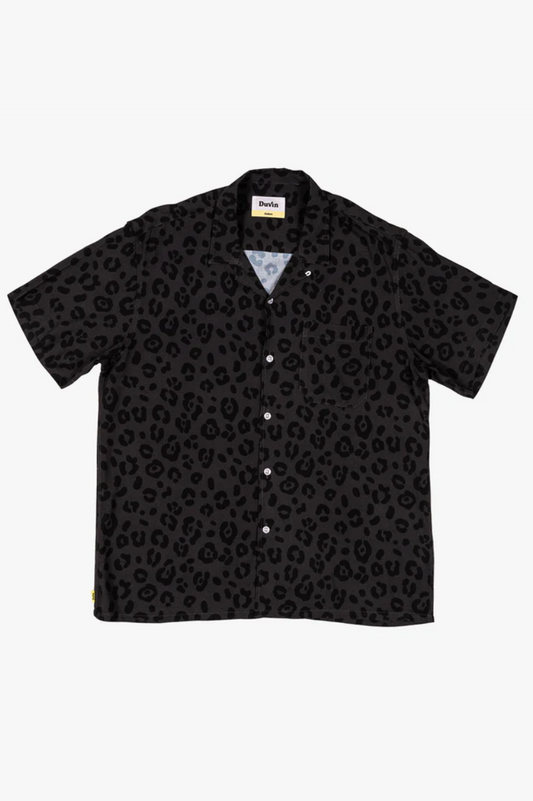 Black Leopard Button Up Shirt