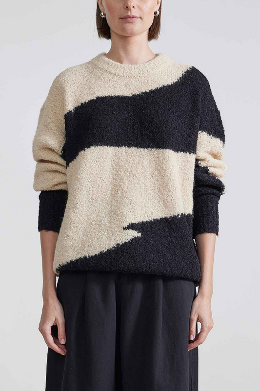 Elle Textured Crew Sweater