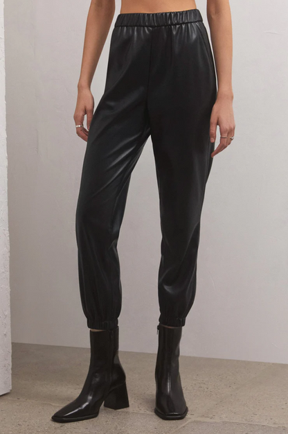 Lenora Faux Leather Joggers