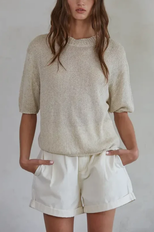 Knit Sweater Drop Shoulder Top
