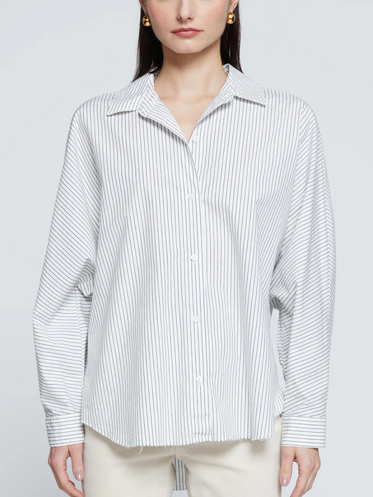 Elliott Poplin Stripe Dolman Shirt