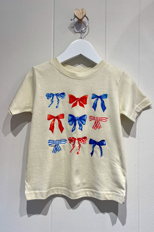 4th of July Bow Kids Tee