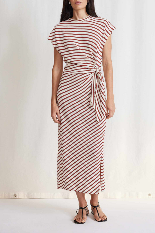 Vanina Cinched Waist Striped Dress