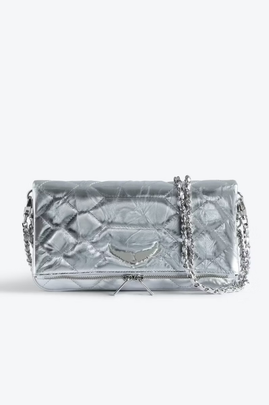 Rock XL Quilted Metallic Handbag