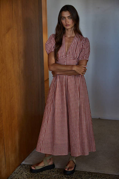 Sayler Gingham Bodice Dress