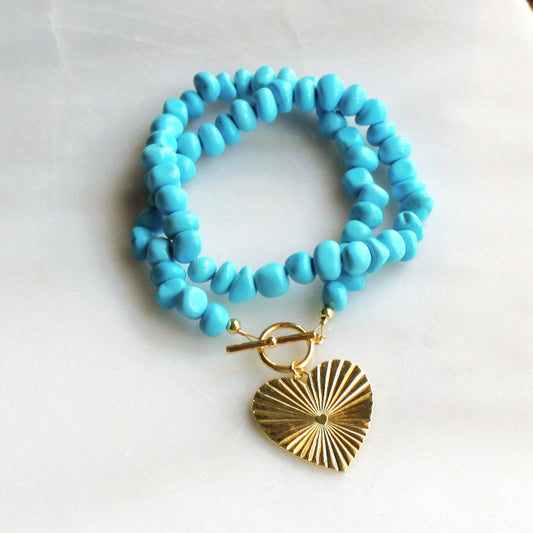 Rhea Turquoise Gemstone Charm Necklace