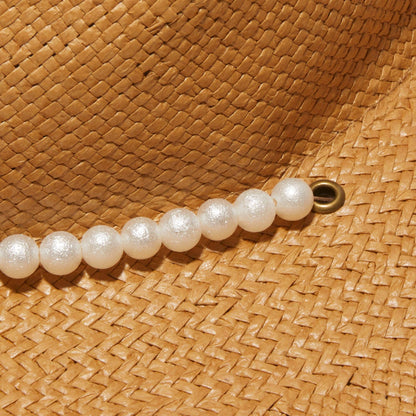 NATURAL PEARL STRAND STRAW HAT