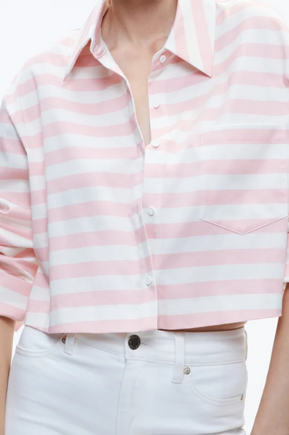 Finely Cropped Oversized Button Down Shirt