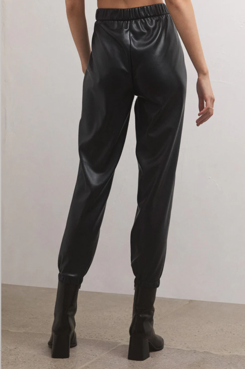 Lenora Faux Leather Joggers