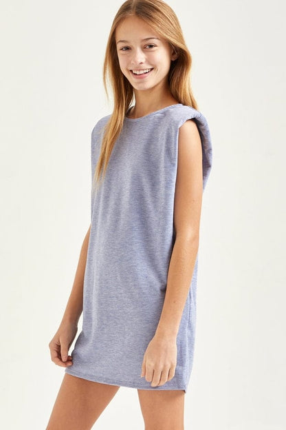 Shoulder Pad Tunic Shift Dress