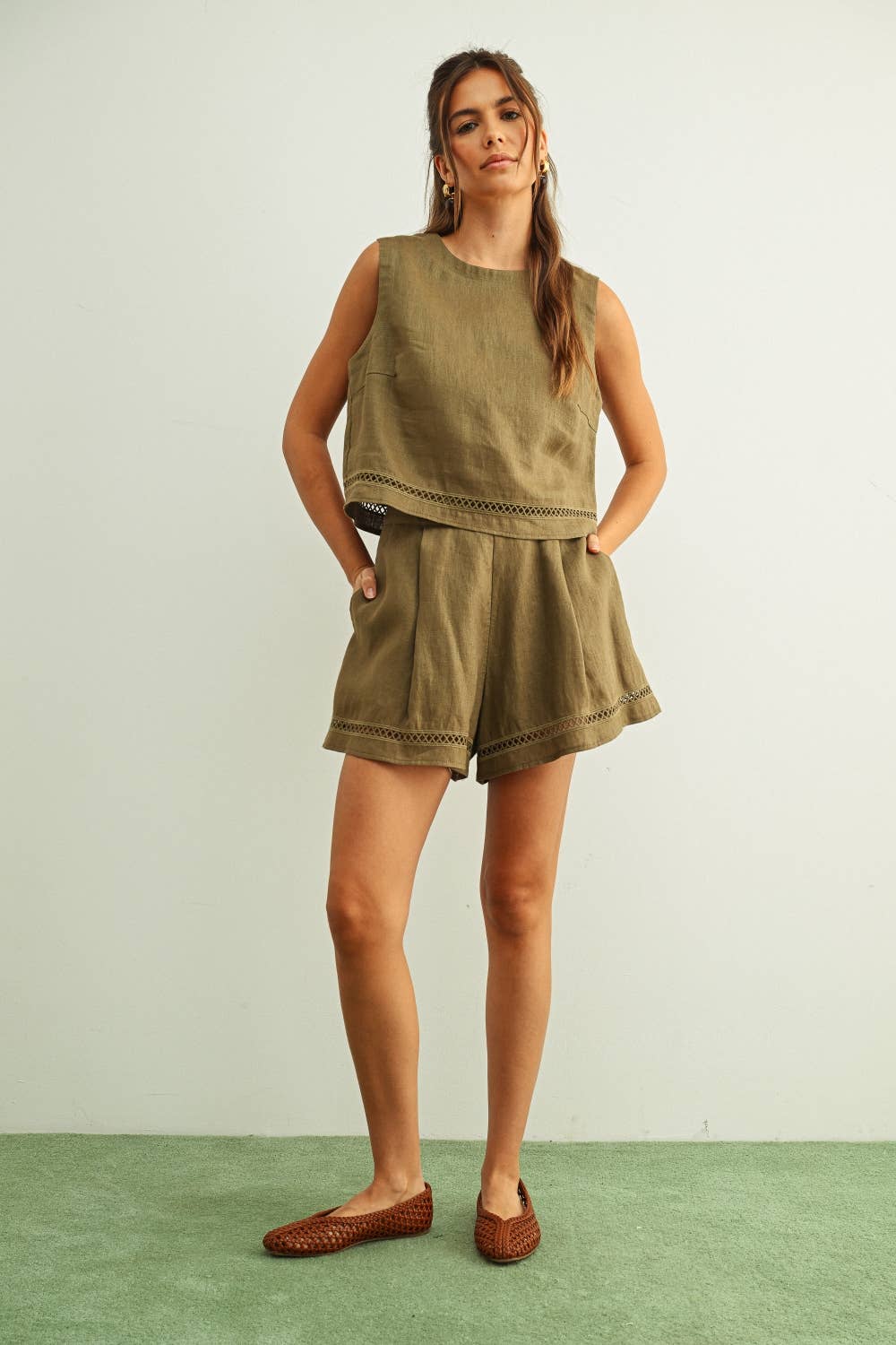 LINEN  CROP TOP