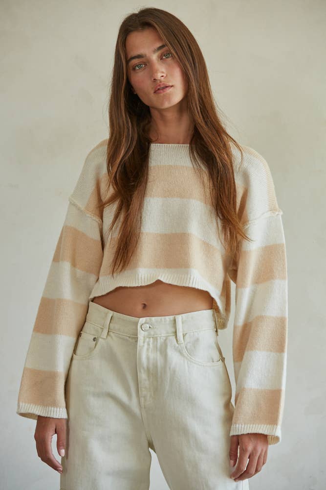 Striped Crop Pullover