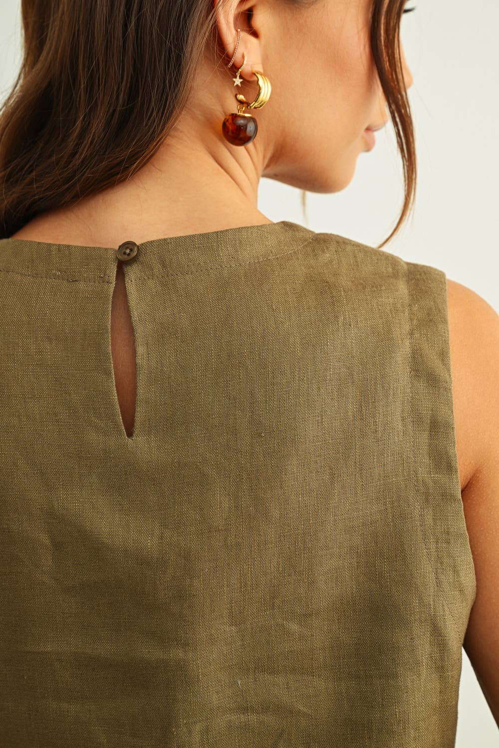 LINEN  CROP TOP