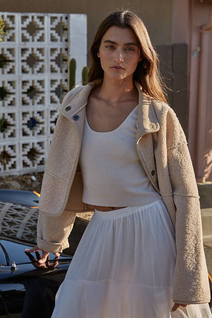 Sherpa Turtleneck Bomber Jacket