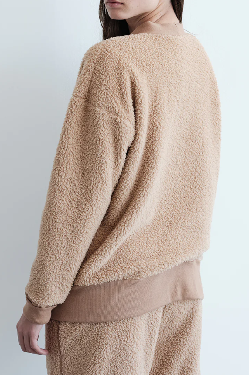 Double Faced Sherpa Oversized Cardigan
