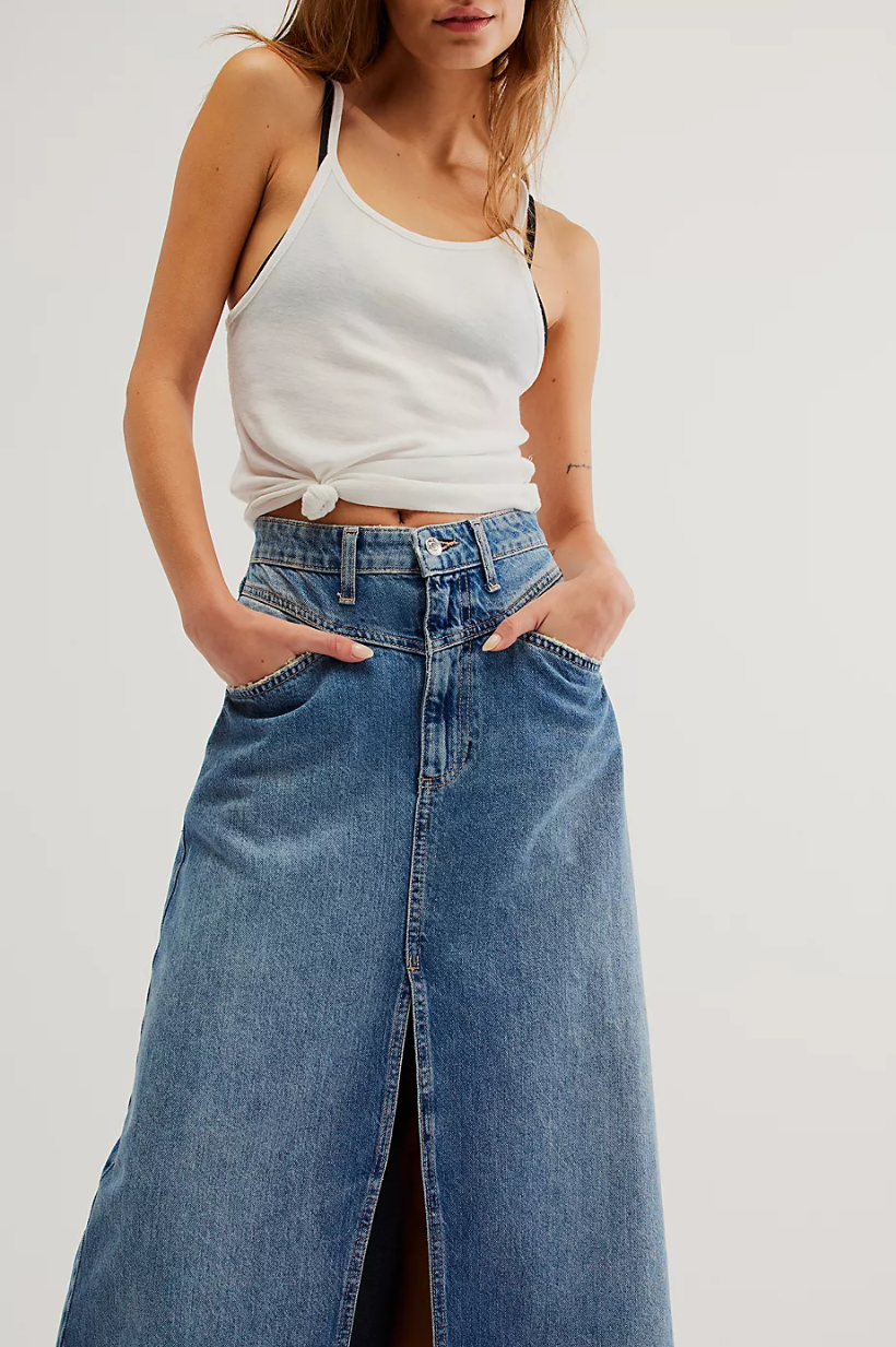 Come As You Are Denim Maxi Skirt