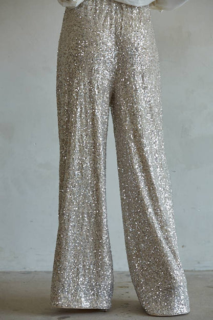 Sequin Wide Leg Pants