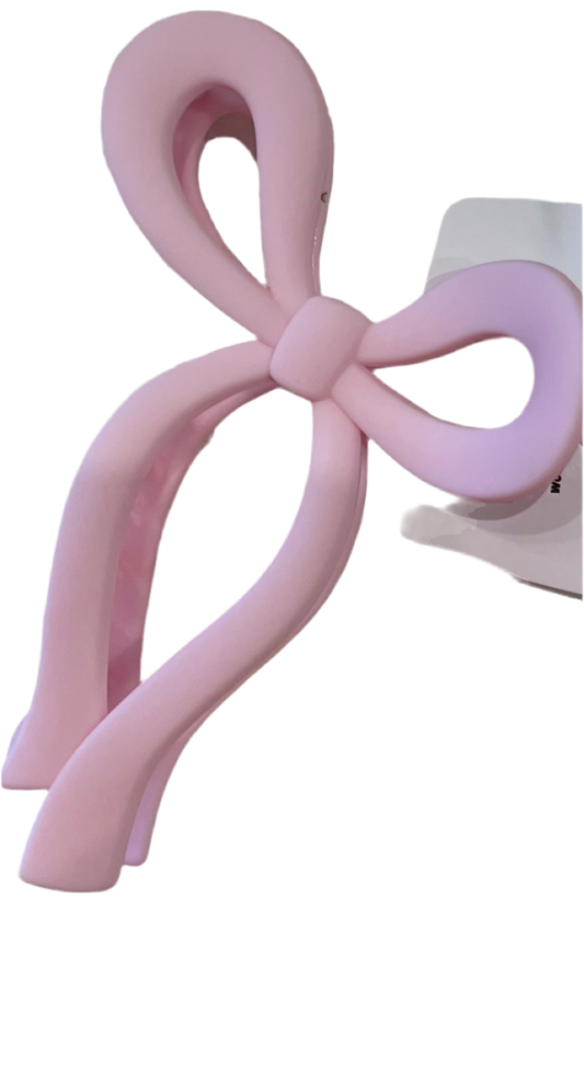 Pink Bow Claw Clip