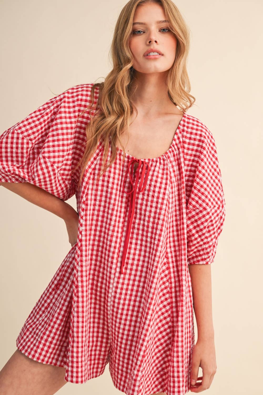 GINGHAM ROMPER
