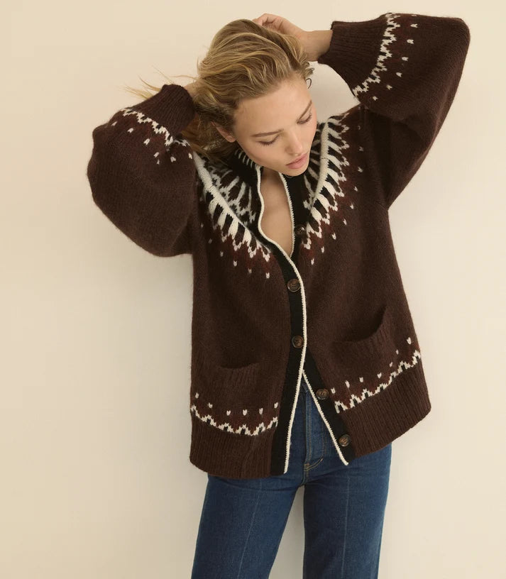 Hue Cardi-Fair Isle