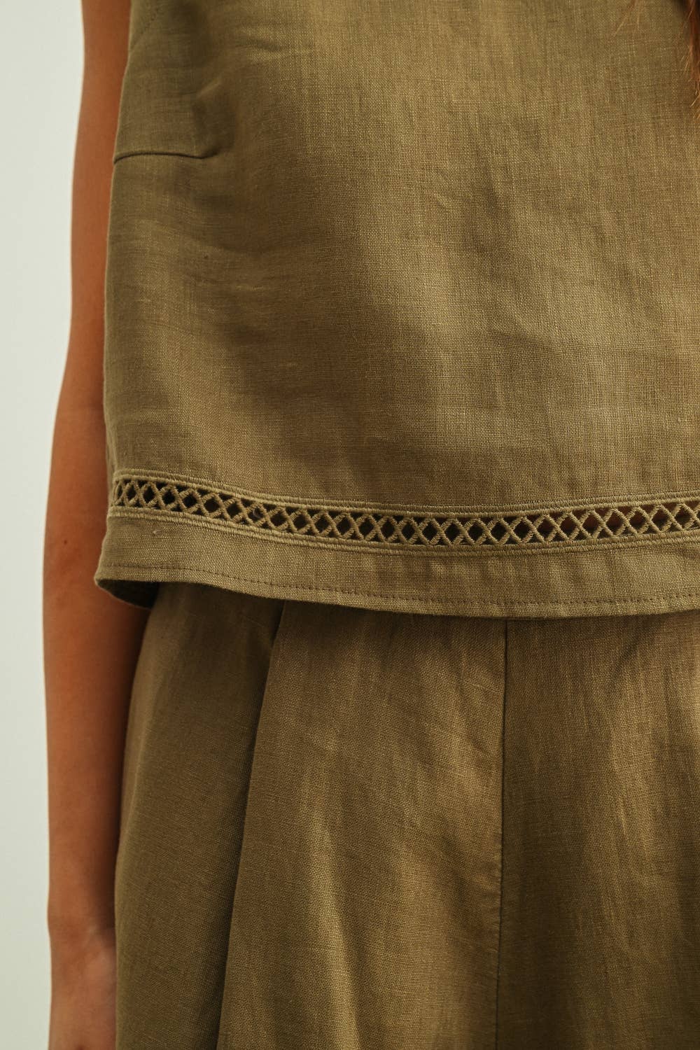 LINEN  CROP TOP