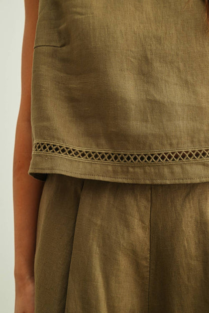 LINEN  CROP TOP