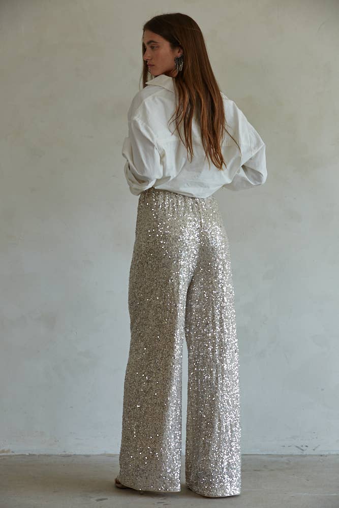 Sequin Wide Leg Pants