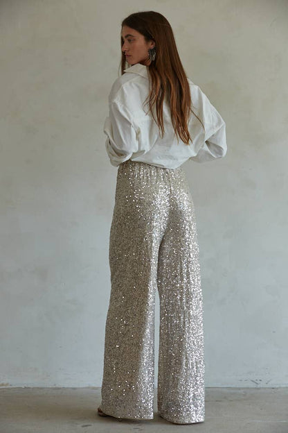 Sequin Wide Leg Pants