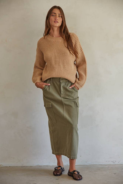 Waffle Knit Pullover