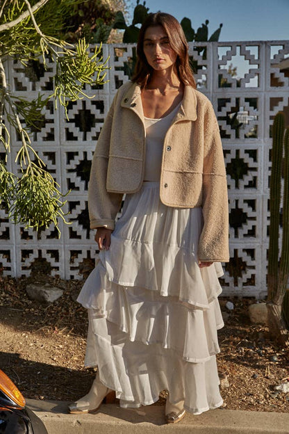 Sherpa Turtleneck Bomber Jacket