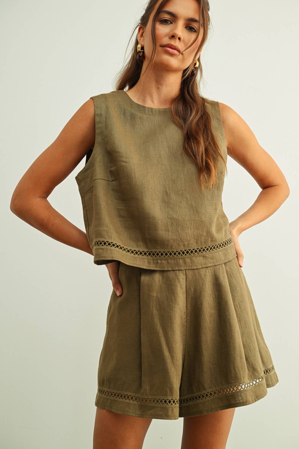 LINEN  CROP TOP