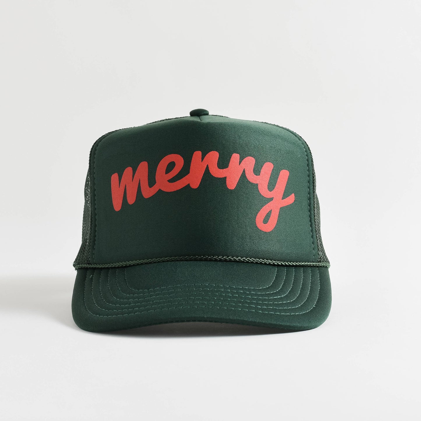 Merry Trucker Hat Green | Christmas Trucker Hat