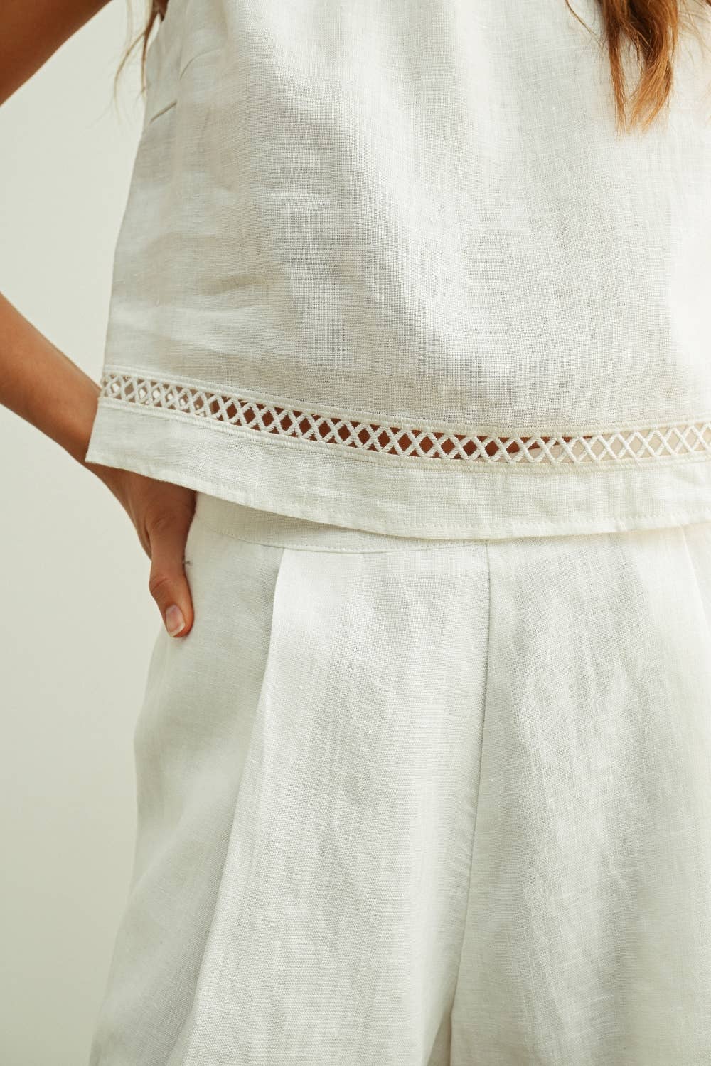 LINEN  CROP TOP