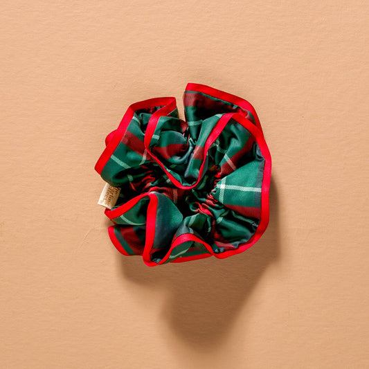 Ruffle Up Scrunchie-Evergreen Plaid
