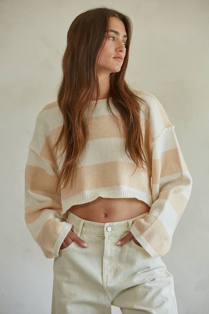 Striped Crop Pullover